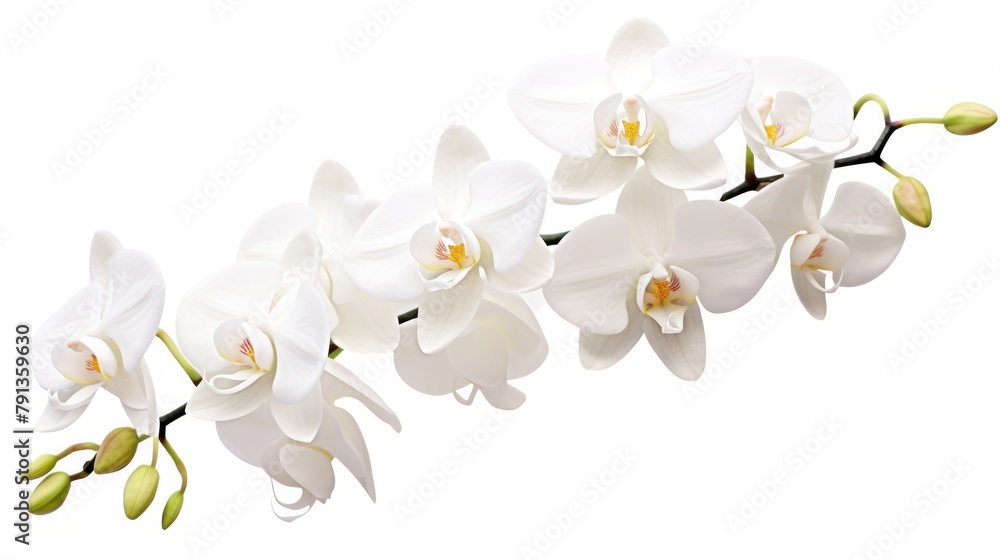 White Orchid flower isolated on white