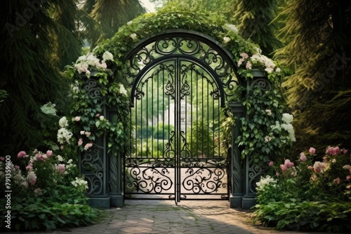 Garden Gate Elegance  If there s a gate  use it as a frame for the decor.