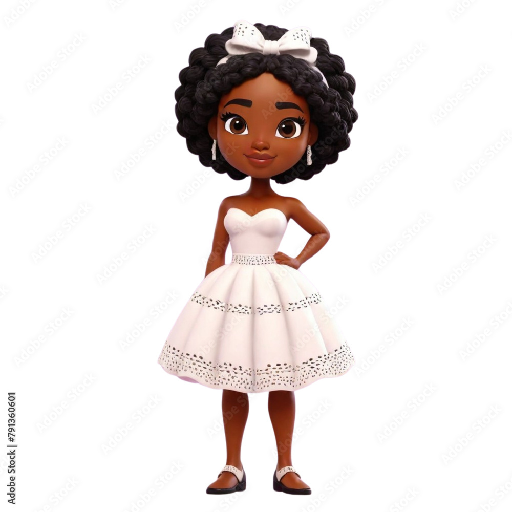 3d cartoon of a African people avatar on Isolated transparent background png. generated with AI 3d cartoon of a African people avatar on Isolated transparent background png. generated with AI