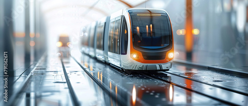 New Motion Icon Concept - Ecological Public Transport Alternative., with empty copy space,