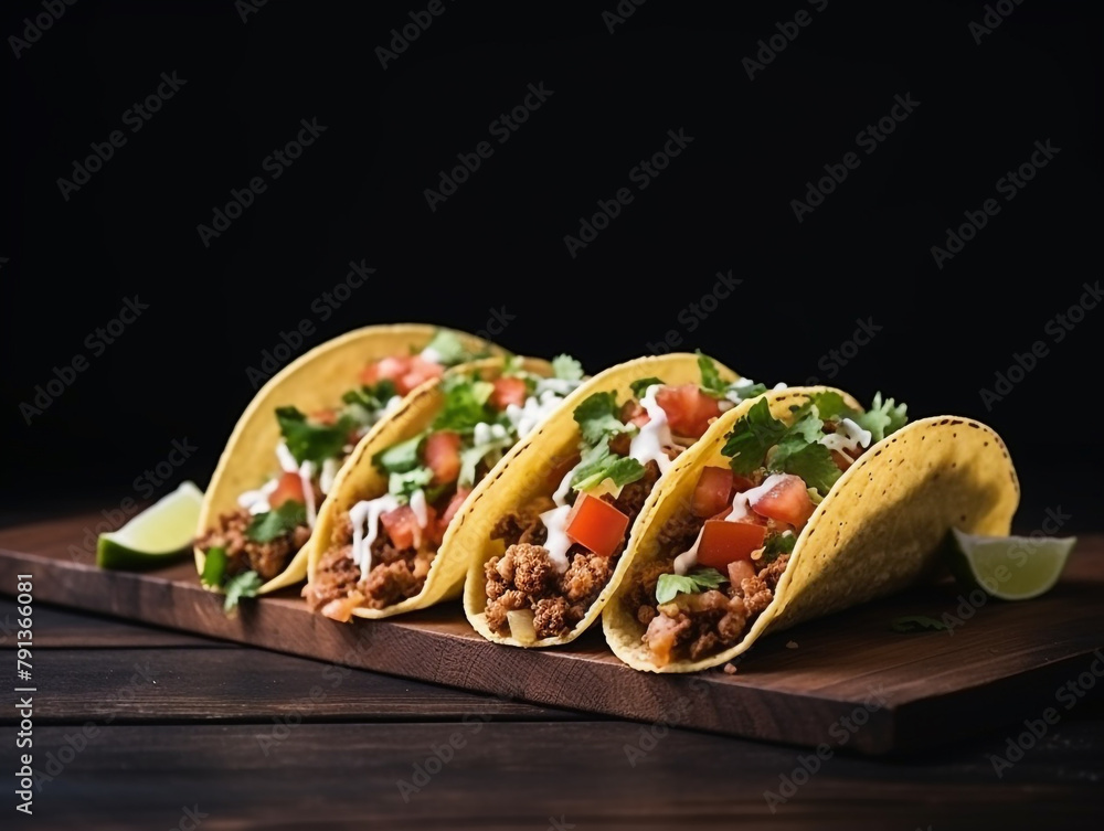 Mexican food tacos on rustic wooden table. Background good daylight lighting. Mexican food tacos on rustic wooden table. Background good daylight lighting.