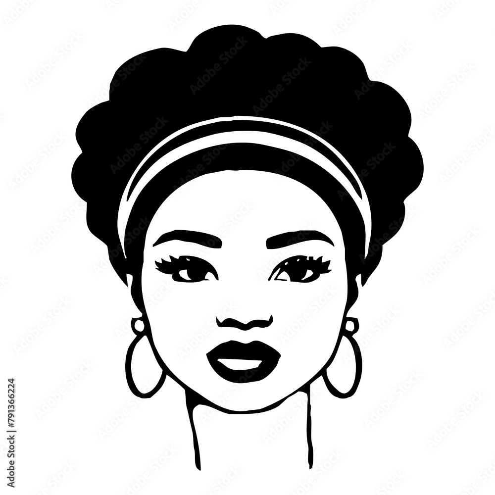 Fictional female character. Black and white illustration. Logo design for use in graphics. Generated by Ai Fictional female character. Black and white illustration. Logo design for use in graphics. Generated by Ai