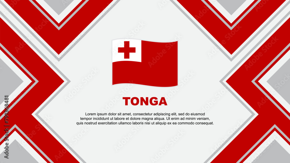 Tonga Flag Abstract Background Design Template. Tonga Independence Day Banner Wallpaper Vector Illustration. Tonga Vector Tonga Flag Abstract Background Design Template. Tonga Independence Day Banner Wallpaper Vector Illustration. Tonga Vector