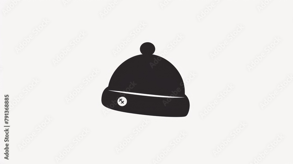 A stylish and practical wool felt cap icon representing the classic Russian banya accessory known as the silhouette sauna bell hat This black and simple illustration on a white background sh A stylish and practical wool felt cap icon representing the classic Russian banya accessory known as the silhouette sauna bell hat This black and simple illustration on a white background sh