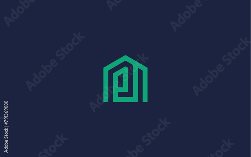 letter pi with house logo icon design vector design template inspiration
