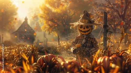Scarecrow on the farm photo