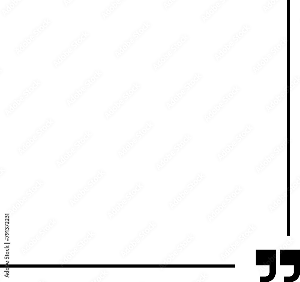 Fototapeta premium Quote box frame icon set. Quote symbol and mark quote. Quote frames. Comment, text box. Speech bubbles with quotation marks. Blank text message box for quotes. Blog post template. Vector illustration.