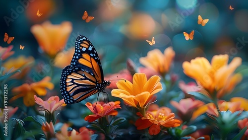Fluttering Butterflies and Vibrant Flowers: A Magical Garden of Heartfelt Wishes. Concept Enchanted Garden, Butterfly Wings Tutorial, Flower Crown Inspiration, Garden Portrait Ideas