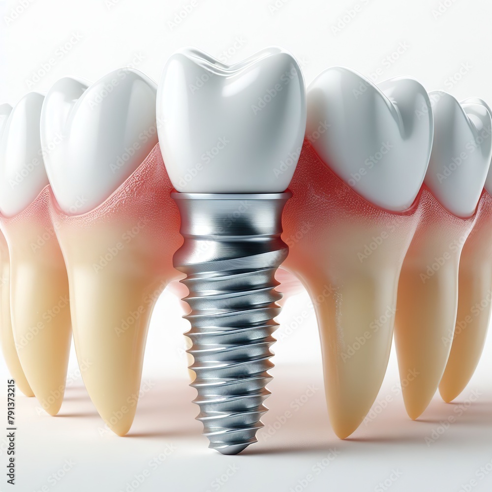 Dental implant on a white background. 3d illustration Dental implant on a white background. 3d illustration