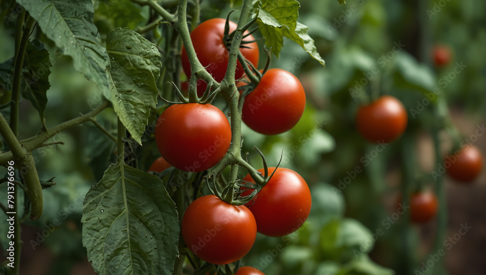 Fototapeta premium tomatoes on vine
