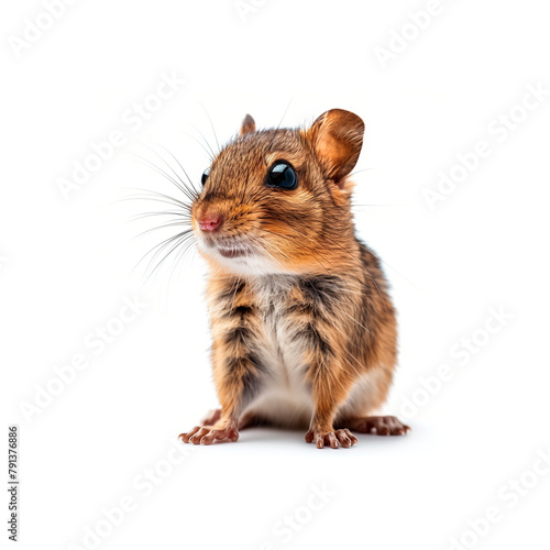 Small Rodent Resting on White Surface. Generative AI