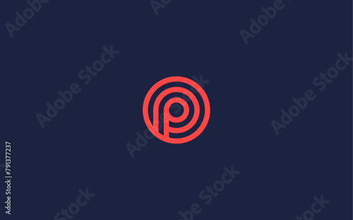 letter p with circle logo icon design vector design template inspiration