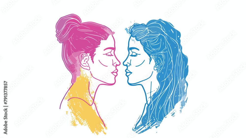 Gender identity concept vector illustration Hand draw