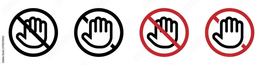 Don't touch vector icon concept designs. Don't enter vector sign Don't touch vector icon concept designs. Don't enter vector sign