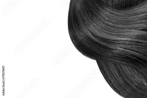 Natural hair on white background