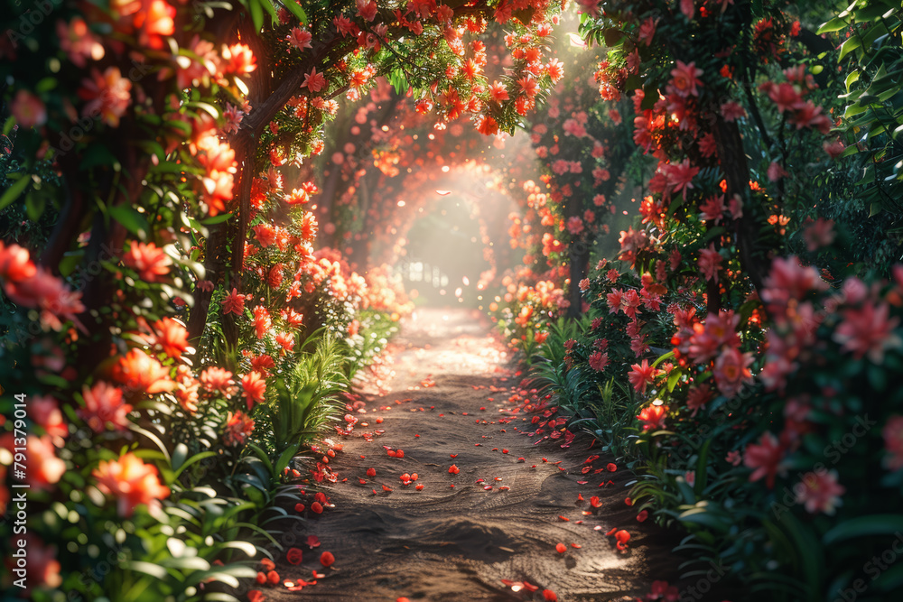 A secret garden hidden from prying eyes, where dreams blossom in the fertile soil of solitude. Concept of introspective dreaming. Generative Ai. A secret garden hidden from prying eyes, where dreams blossom in the fertile soil of solitude. Concept of introspective dreaming. Generative Ai.