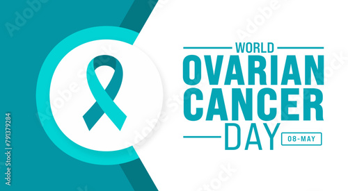 8 May World Ovarian Cancer Day background template. Holiday concept. use to background, banner, placard, card, and poster design template with text inscription and standard color. vector illustration.