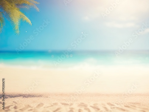Summer beach backdrop photograph captured in bokeh style
