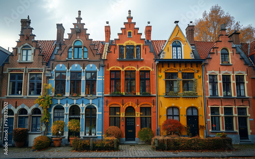 Traditional houses in the old town of Belgium
