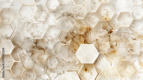 A faded honeycomb white line pattern with a soft appearance © 2rogan