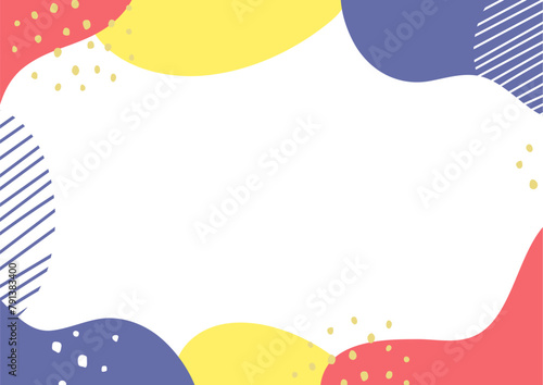 おしゃれなウェーブのフレームの幾何学パターンの背景イラスト