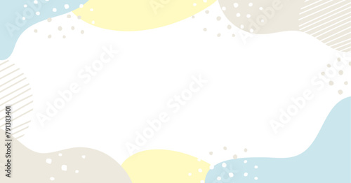 おしゃれなウェーブのフレームの幾何学パターンの背景イラスト