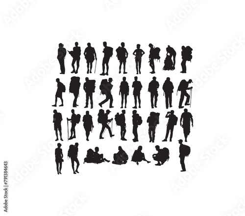 Backpacker Silhouette, art vector design