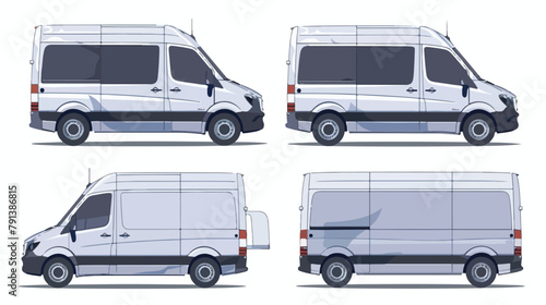 Compact cargo van set. argo van with side front and b photo