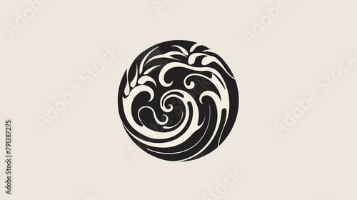 Round Logo Design Hand drawn style vector design illustration
