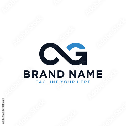 infinity letter o g logo design on a white background.