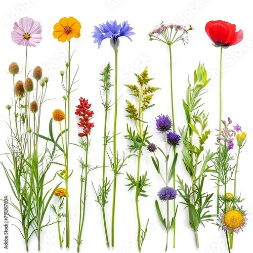 Colorful Collection of Pressed Wild Meadow Flowers © MiniMaxi