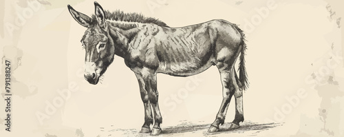 A donkey is standing in a field