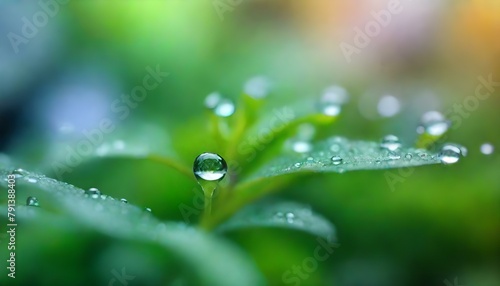 water drops on a green grass
