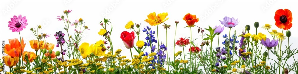 Fototapeta premium Colorful Collection of Pressed Wild Meadow Flowers
