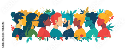 team collaboration vector flat minimalistic isolated illustration