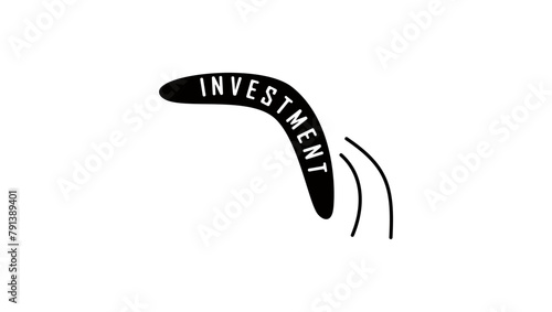 Return on investment, black isolated silhouette