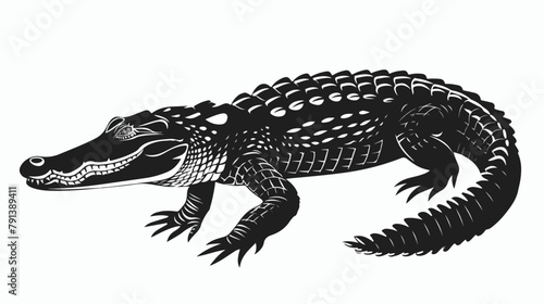 Crocodile Silhouette. Crocodile Vector Illustration.