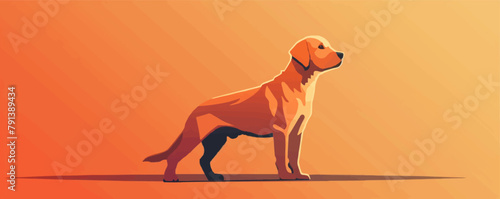 Dog ector flat simple illustration