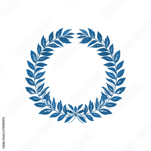 Circular laurel foliate vector icon.vector isolated white background