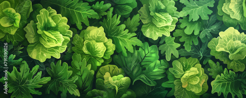 Leafy salad green. vector simple illustration