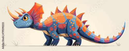 Cartoon Styracosaurus dinosaur. vector simple photo