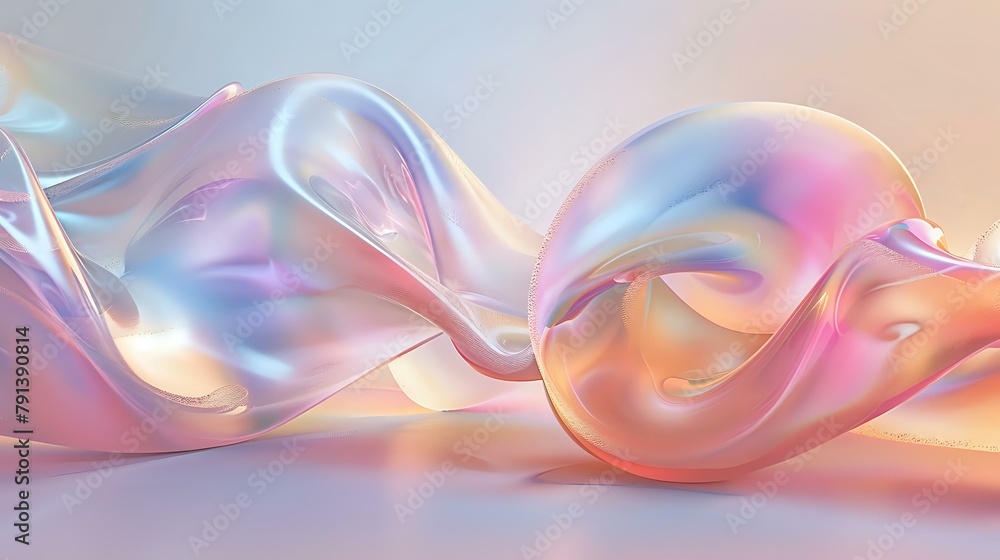 Minimalistic Elegance: Iridescent Forms in Soft Gradient Hues Minimalistic Elegance: Iridescent Forms in Soft Gradient Hues