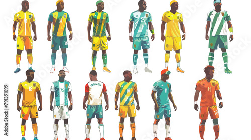 Senegal soccer sport wear Hand drawn style vector des