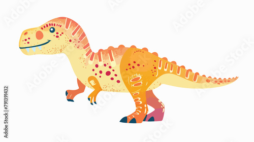 Cute colored dinosaur T Rex doodle. Vector illustration