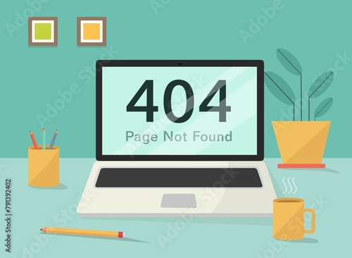 Errore 404 o pagina Web non trovata nel concetto di laptop - illustrazioni  photo