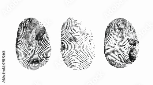 Set of Four fingerprints of various types isolated on