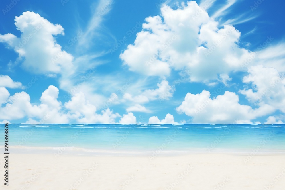 Beach and tropical sea,  Summer vacation background,  Copy space