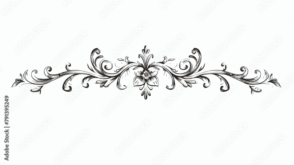 Decorative text divider in outlines Hand drawn style
