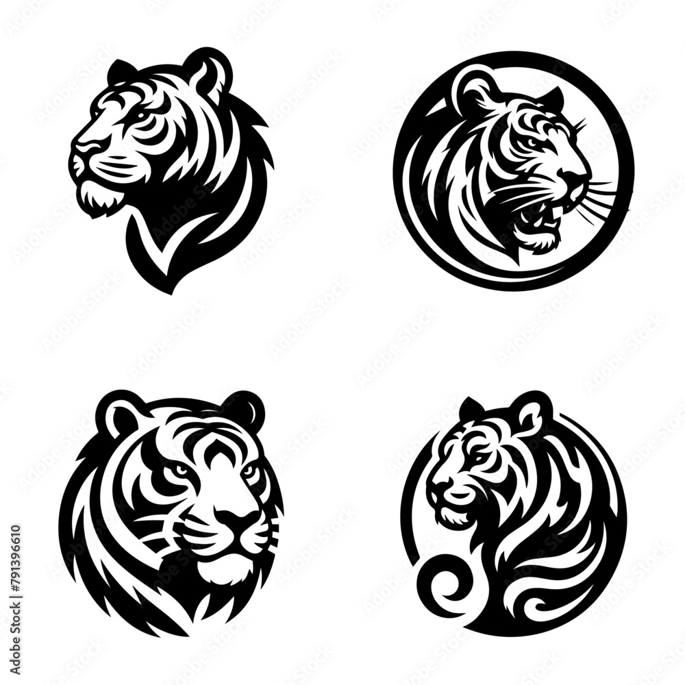Vector tiger head B&W. Vector tiger head B&W.