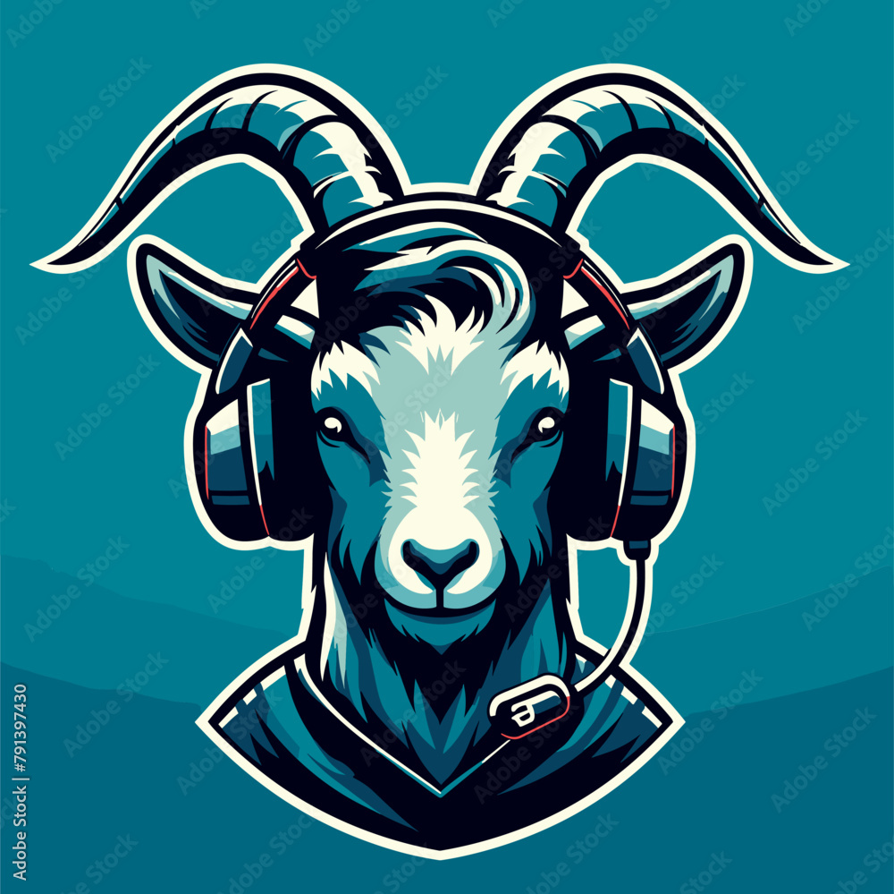 Goat as Gamer, Cute Character Mascot Logo Design Concept, Wearing Headphones and Hold Game Controller, Cartoon Clipart Vector illustration concept style for badge sport and esport team. Goat as Gamer, Cute Character Mascot Logo Design Concept, Wearing Headphones and Hold Game Controller, Cartoon Clipart Vector illustration concept style for badge sport and esport team.